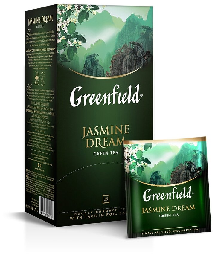 Гринфилд Жасмин Дрим зелен. 25*2г10 Чай